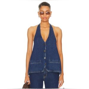 Lioness Hills Halter in Dark Denim Halter Top